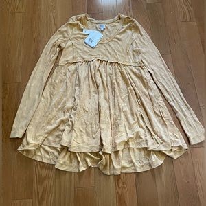 NWT True Craft Golden Yellow Ribbed Flowy Too sz L